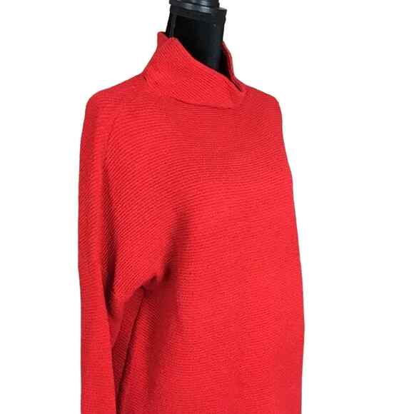 RDI Womens XL Sweater Red Ribbed Turtleneck Pullover Long Sleeve Soft Knit - Picture 9 of 14